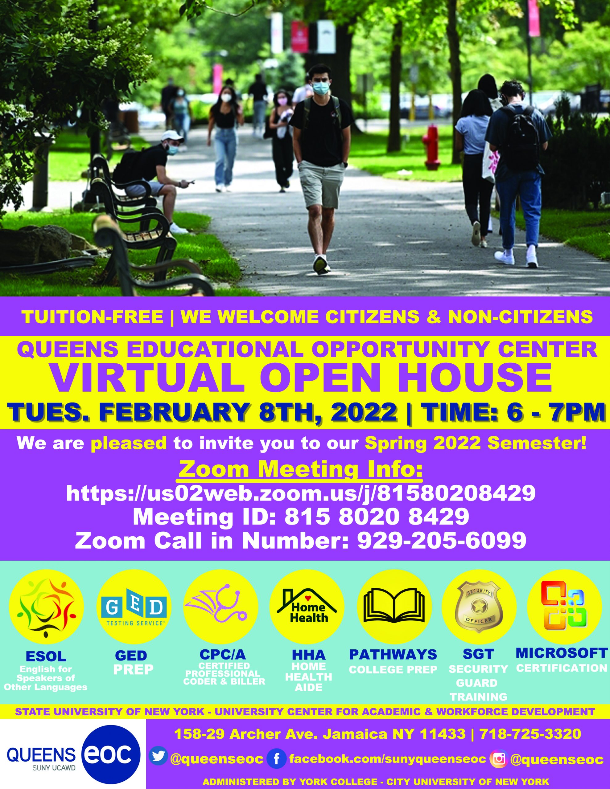 QUEENS EDUCATIONAL OPPORTUNITY CENTER VIRTUAL OPEN HOUSE TUES